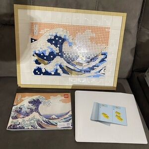 LEGO Art Hokusai Wave with Blue and White Tiles